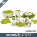 63pcs square shape porcelain dinner set, bone china dinner set